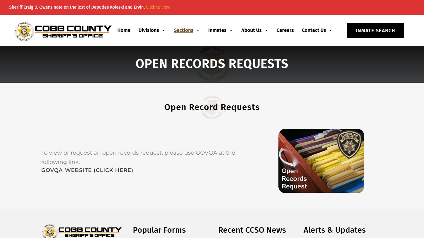 CCSO | Open Records Requests - Cobb Sheriff